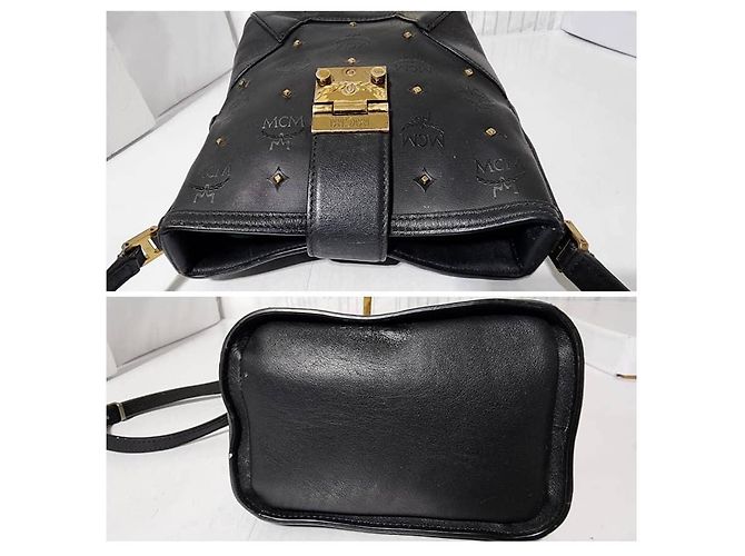 Borsa a tracolla Mini Claudia Studs in tela rivestita MCM nera Nero - vista 8