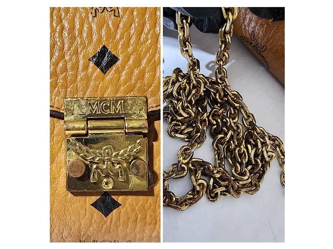 MCM Visetos Medium Patricia Wallet On Chain Cognac Marrone - vista 11