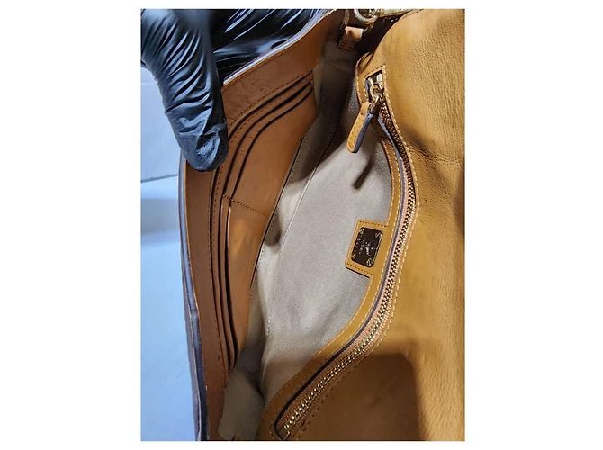 MCM Visetos Medium Patricia Wallet On Chain Cognac Marrone - vista 13