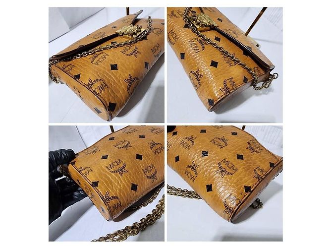 MCM Visetos Medium Patricia Wallet On Chain Cognac Marrone - vista 14