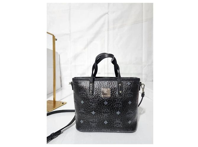 MCM Mini Borsa Tote Nera/Grigia Nero Grigio - vista 12