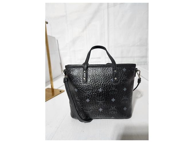 MCM Mini Borsa Tote Nera/Grigia Nero Grigio - vista 13