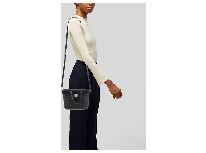 MCM Mini Borsa Tote Nera/Grigia Nero Grigio - vista 3