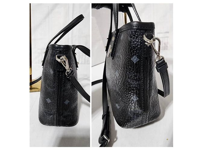 MCM Mini Borsa Tote Nera/Grigia Nero Grigio - vista 6