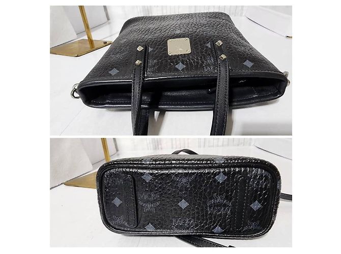 MCM Mini Borsa Tote Nera/Grigia Nero Grigio - vista 7
