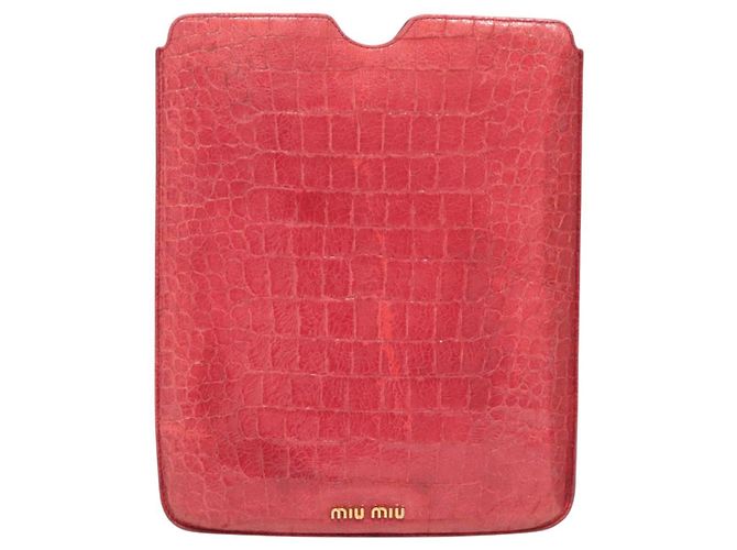 Custodia per iPad in Pelle Rosa Miu Miu Auth 121106 - vista 13