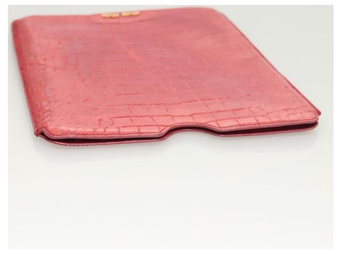 Custodia per iPad in Pelle Rosa Miu Miu Auth 121106 - vista 5