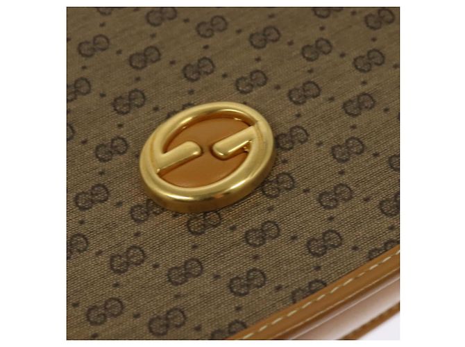 GUCCI Micro GG Supreme Schultertasche PVC Beige Gold Auth th6085 Golden - Ansicht 14