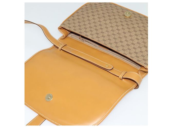 GUCCI Micro GG Supreme Schultertasche PVC Beige Gold Auth th6085 Golden - Ansicht 15