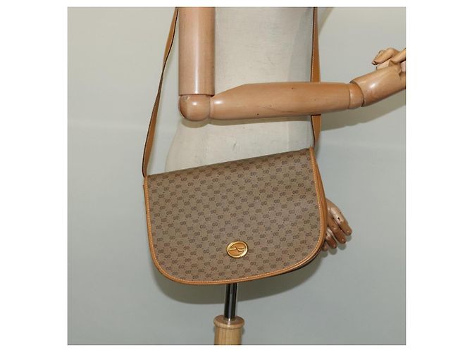 GUCCI Micro GG Supreme Schultertasche PVC Beige Gold Auth th6085 Golden - Ansicht 22