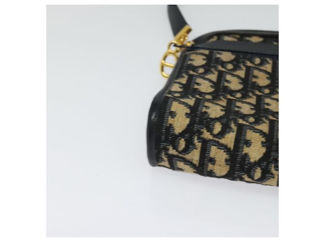 Borsa a spalla in tela Trotter Christian Dior blu navy oro Auth 125910 D'oro - vista 10