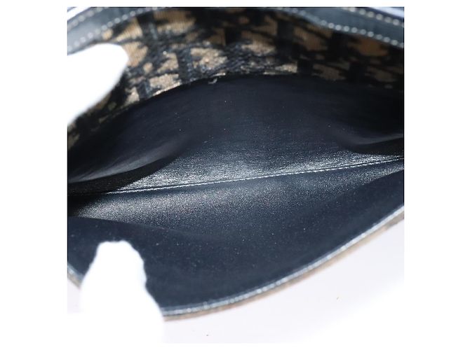 Borsa a spalla in tela Trotter Christian Dior blu navy oro Auth 125910 D'oro - vista 14