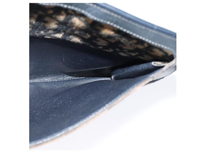 Borsa a spalla in tela Trotter Christian Dior blu navy oro Auth 125910 D'oro - vista 15