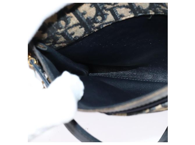Borsa a spalla in tela Trotter Christian Dior blu navy oro Auth 125910 D'oro - vista 16