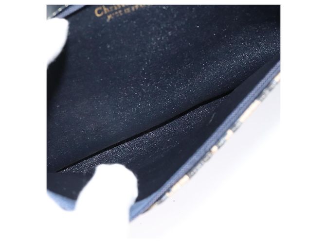 Borsa a spalla in tela Trotter Christian Dior blu navy oro Auth 125910 D'oro - vista 17