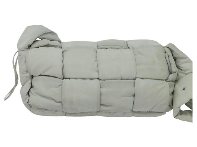 Autre Marque BAGUE VENETA MAXI INTRECCIATO Borsa a spalla in nylon grigio Auth mr1362 Marrone - vista 3