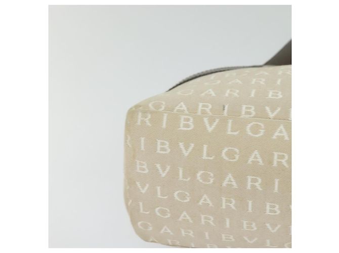 Bulgari BVLGARI Logo Mania Tote Bag aus Canvas Beige Silber Auth BA2559 - Ansicht 10