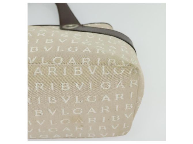 Bulgari BVLGARI Logo Mania Tote Bag aus Canvas Beige Silber Auth BA2559 - Ansicht 11