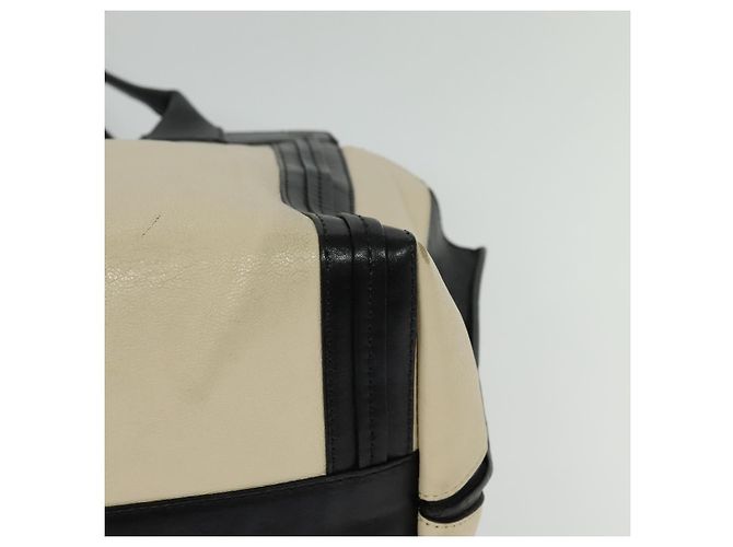 Chloé Chloe Alison Tote Bag Leather Beige Black Auth gh200 - view 11