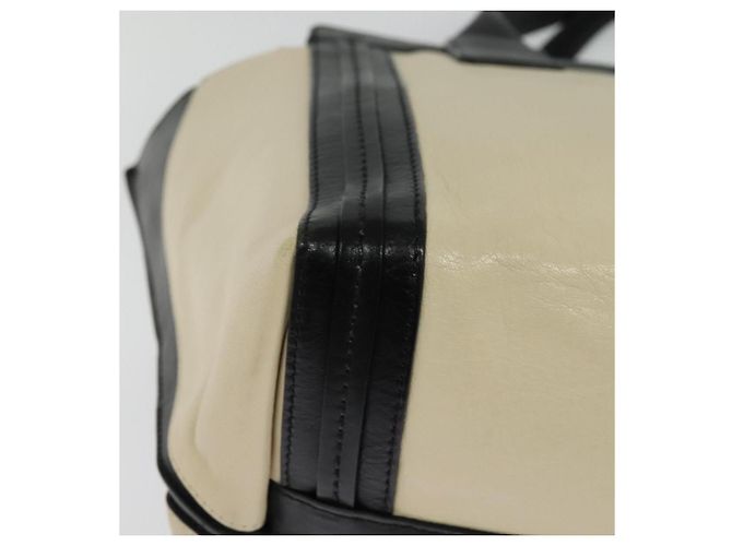 Chloé Chloe Alison Tote Bag Leather Beige Black Auth gh200 - view 12
