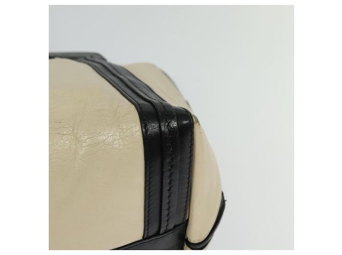 Chloé Chloe Alison Tote Bag Leather Beige Black Auth gh200 - view 13