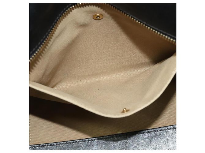 Chloé Chloe Alison Tote Bag Leather Beige Black Auth gh200 - view 18