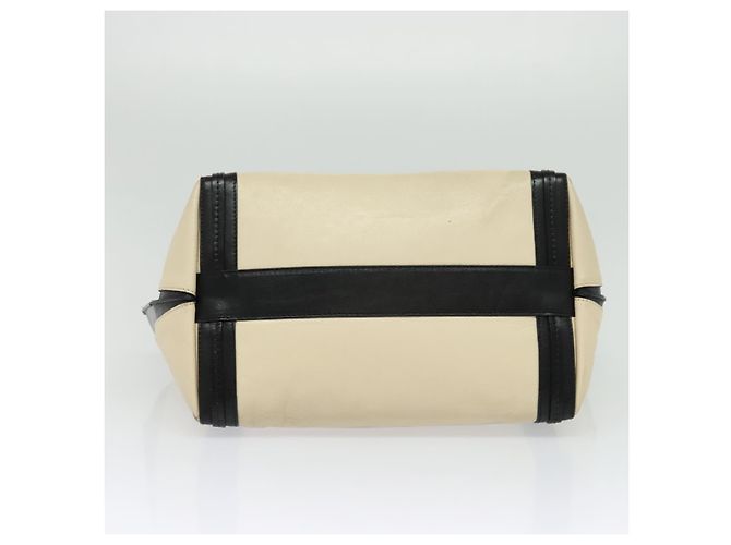Chloé Chloe Alison Tote Bag Leather Beige Black Auth gh200 - view 9