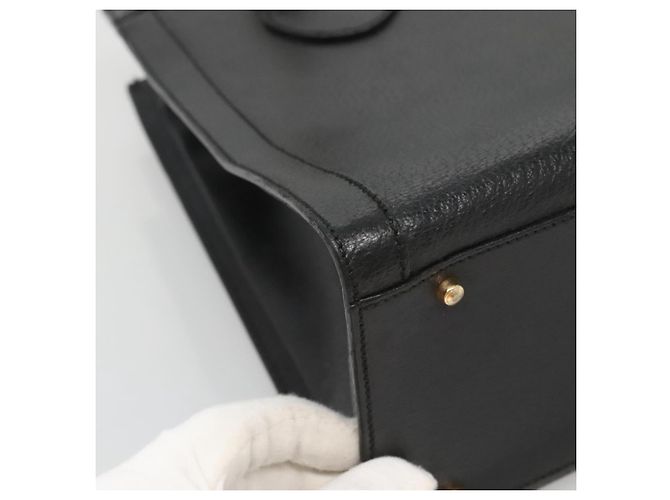 Borsa a mano in pelle Gucci Bamboo nera e oro 002 1095 0260 Auth mr1335 Nero D'oro - vista 11