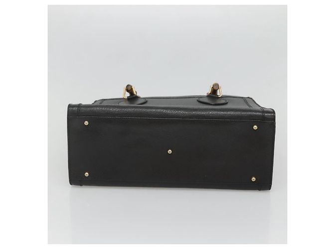 Borsa a mano in pelle Gucci Bamboo nera e oro 002 1095 0260 Auth mr1335 Nero D'oro - vista 9