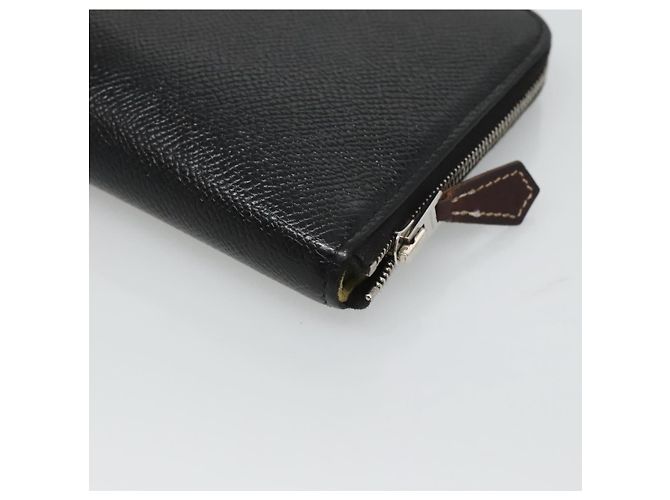 Hermès HERMES Azap Long Long Wallet Pelle Nera Argento Auth bs26278 Nero - vista 10