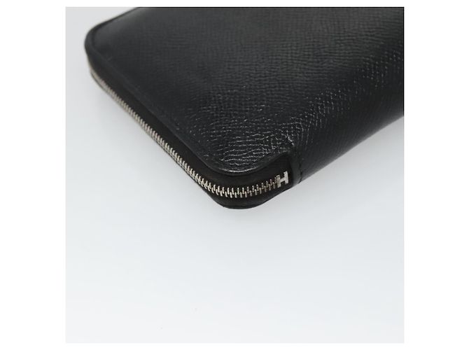 Hermès HERMES Azap Long Long Wallet Pelle Nera Argento Auth bs26278 Nero - vista 11