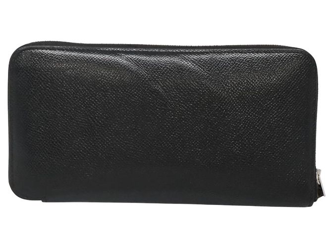 Hermès HERMES Azap Long Long Wallet Pelle Nera Argento Auth bs26278 Nero - vista 2