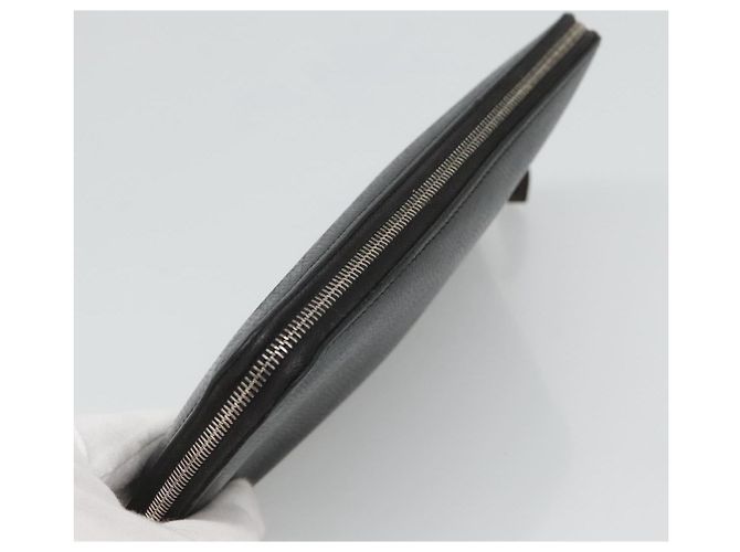 Hermès HERMES Azap Long Long Wallet Pelle Nera Argento Auth bs26278 Nero - vista 6