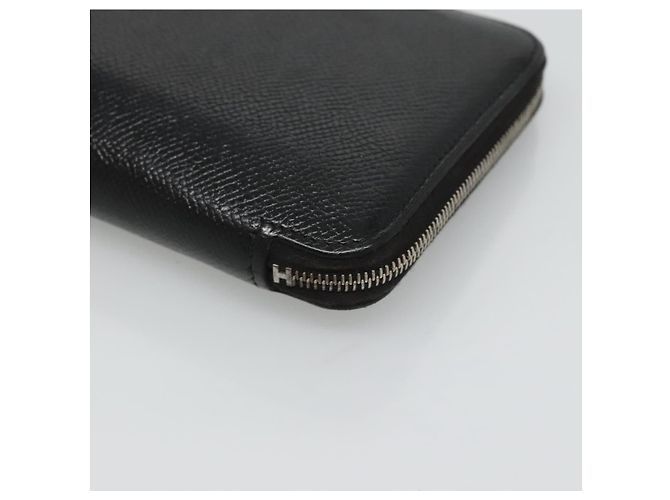 Hermès HERMES Azap Long Long Wallet Pelle Nera Argento Auth bs26278 Nero - vista 8