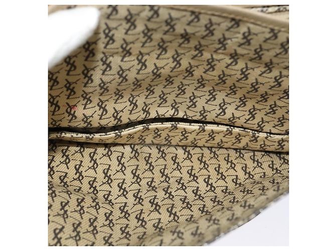 Borsa a Spalla SAINT LAURENT in Pelle PVC Beige Auth bs26374 - vista 17