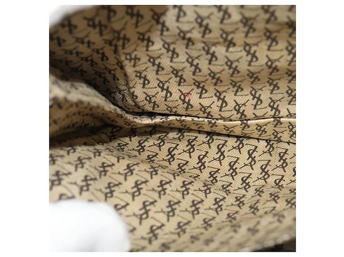 Borsa a Spalla SAINT LAURENT in Pelle PVC Beige Auth bs26374 - vista 19
