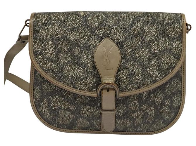 Borsa a Spalla SAINT LAURENT in Pelle PVC Beige Auth bs26374 - vista 2
