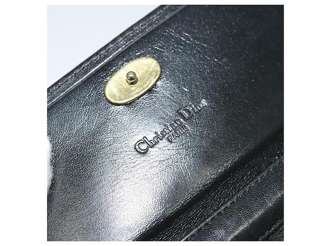 Borsa a spalla con catena Christian Dior in pelle nera e oro Auth BA2581 Nero D'oro - vista 16