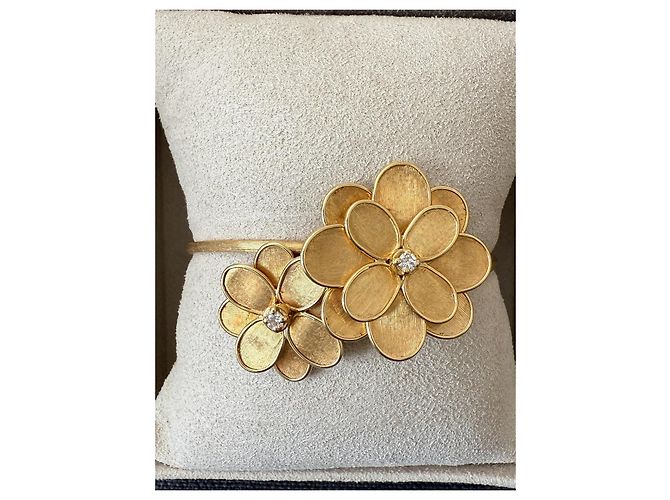 Autre Marque Bracciale rigido Marco Bicego Lunaria Petali in oro giallo 18K e diamanti D'oro Gold hardware - vista 10