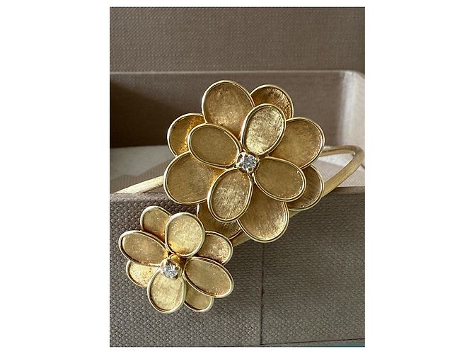 Autre Marque Bracciale rigido Marco Bicego Lunaria Petali in oro giallo 18K e diamanti D'oro Gold hardware - vista 2