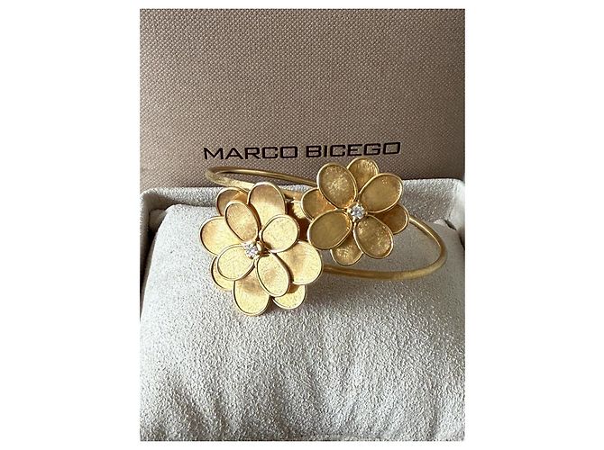 Autre Marque Bracciale rigido Marco Bicego Lunaria Petali in oro giallo 18K e diamanti D'oro Gold hardware - vista 6