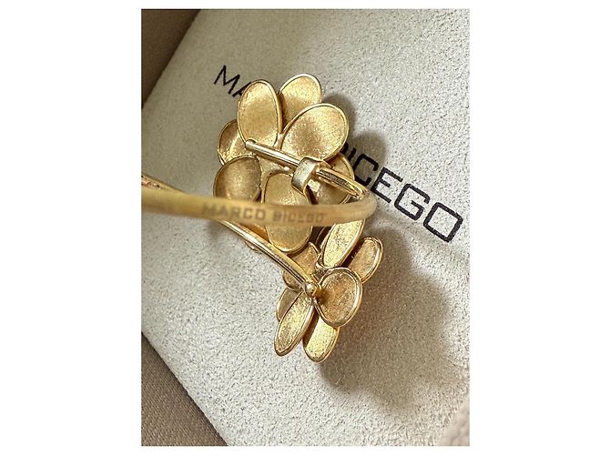 Autre Marque Bracciale rigido Marco Bicego Lunaria Petali in oro giallo 18K e diamanti D'oro Gold hardware - vista 7