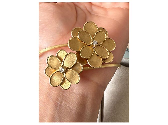 Autre Marque Bracciale rigido Marco Bicego Lunaria Petali in oro giallo 18K e diamanti D'oro Gold hardware - vista 8