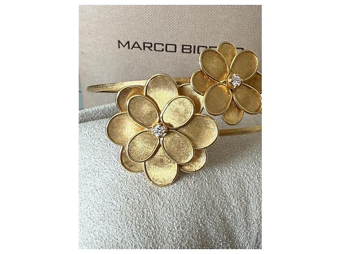 Autre Marque Bracciale rigido Marco Bicego Lunaria Petali in oro giallo 18K e diamanti D'oro Gold hardware - vista 9