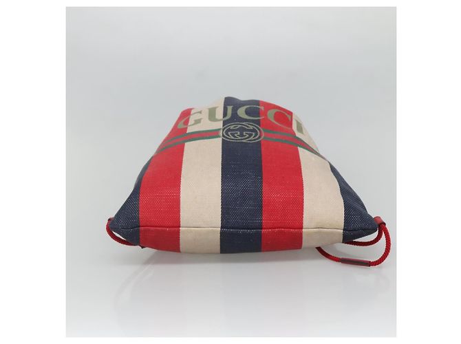 GUCCI Web Sherry Line Rucksack Canvas Rot Blau 473872 Auth 125637 - Ansicht 11