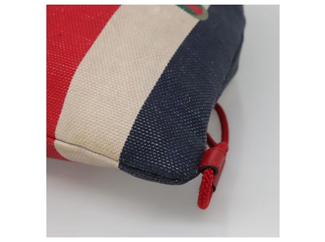 GUCCI Web Sherry Line Rucksack Canvas Rot Blau 473872 Auth 125637 - Ansicht 12