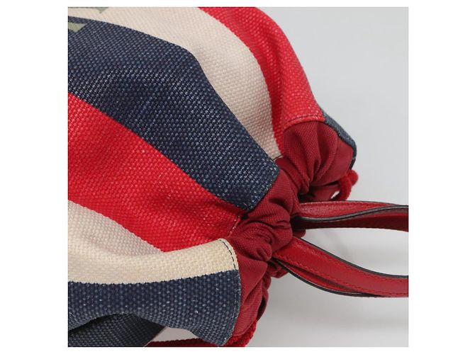 GUCCI Web Sherry Line Rucksack Canvas Rot Blau 473872 Auth 125637 - Ansicht 6