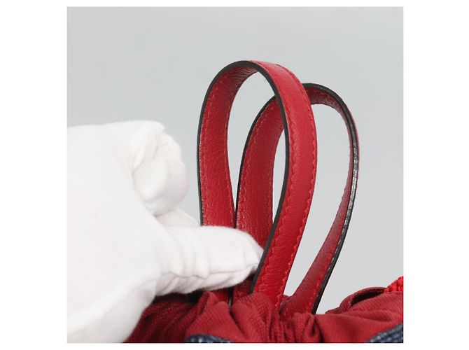 GUCCI Web Sherry Line Rucksack Canvas Rot Blau 473872 Auth 125637 - Ansicht 8