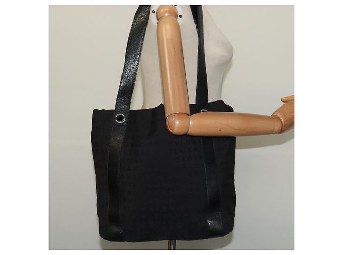 Bulgari Borsa Tote BVLGARI Logo Mania in tela nera e argento autentica BA2558 Nero - vista 20