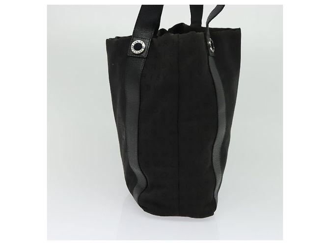 Bulgari Borsa Tote BVLGARI Logo Mania in tela nera e argento autentica BA2558 Nero - vista 4